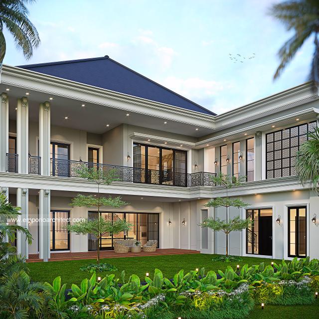 #2floorshousedesign - Mr. AH 1654 Classic House 2 Floors Design - Samarinda - Code 34904