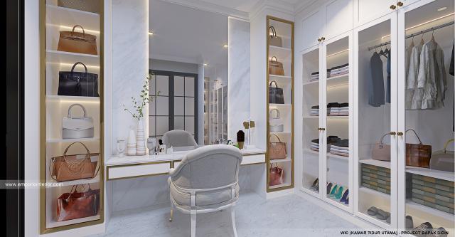 Desain Walk In Closet Rumah Klasik 2 Lantai Bapak DND di Pasuruan, Jawa Timur