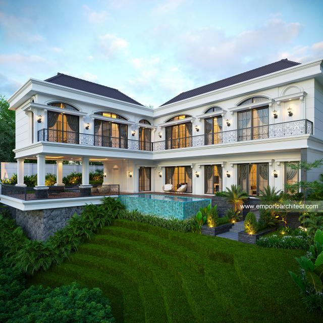 #housedesign - Mr. LZN 1642 Classic House 2 Floors Design - Bengkulu - Code 34529