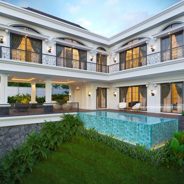 #classichomefacade - Mr. LZN 1642 Classic House 2 Floors Design - Bengkulu - Code 34530