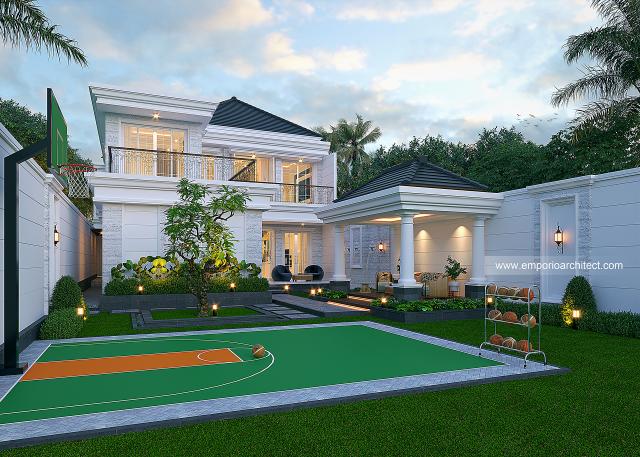 Desain Rumah Klasik 2 Lantai Ibu ELL 1450 di  Jombang, Jawa Timur