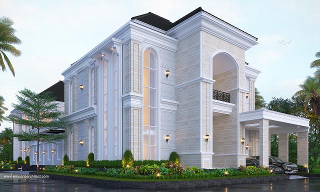 Desain Rumah Klasik 2 Lantai Bapak Akhun di  Medan