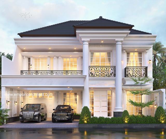 #homeexteriordesign - Mr. ATT 1362 Classic House 2 Floors Design - Semarang, Jawa Tengah - Code 25112