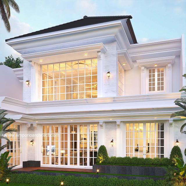 #backviewexterior - Mr. ATT 1362 Classic House 2 Floors Design - Semarang, Jawa Tengah - Code 25116