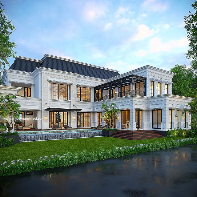 #backyarddesign - Mrs. HLD 1716 Classic House 2 Floors Design - Kalimantan Tengah - Code 36804