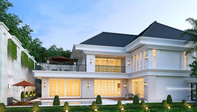 Gambar 3 Desain Rumah Klasik 2 Lantai Bapak BLL di  Manado, Sulawesi Utara