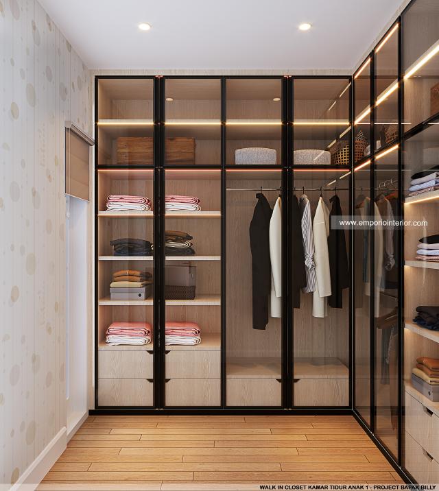 Desain Walk In Closet Kamar Tidur Anak 1 Rumah Klasik 2 Lantai Bapak BLL di Manado, Sulawesi Utara