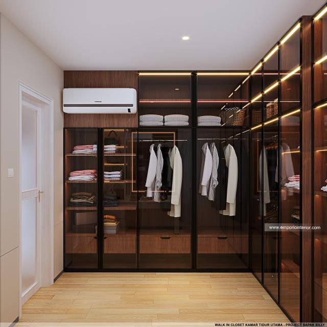 Desain Walk In Closet Kamar Tidur Utama Rumah Klasik 2 Lantai Bapak BLL di Manado, Sulawesi Utara