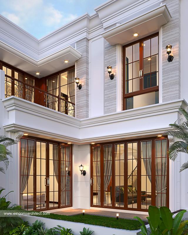 #classichomefacade - Mrs. Ila Classic House 2 Floors Design - Cimahi, Bandung - Code 25688