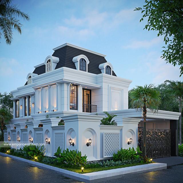 #classichomedesign - Mrs. VRA 1543 Classic House 2 Floors Design - Palembang - Code 30430