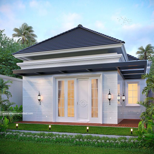 Desain Tampak Belakang Rumah Mediteran 2 Lantai Ibu DNH di Pamekasan, Madura