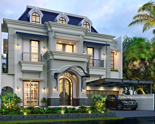 #classichomedesign - Mrs. CRL II 1195 Classic House 2 Floors Design - Surabaya - Code 18052