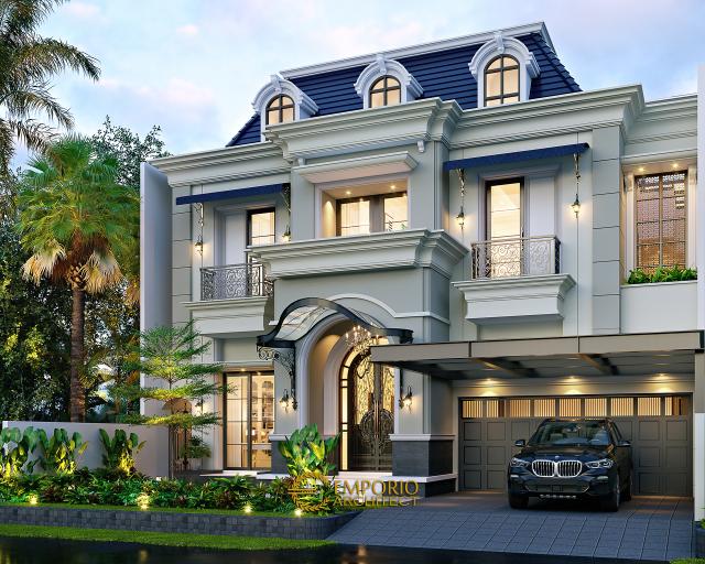 Desain Rumah Klasik 2 Lantai Ibu Chryslie II di Surabaya