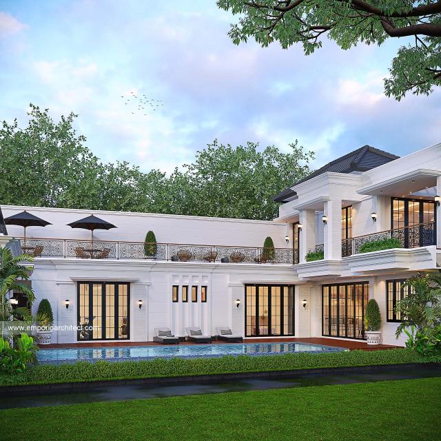 Desain Rumah Mediteran Klasik 2 Lantai Bapak SHD 1803 di  Parung, Bogor