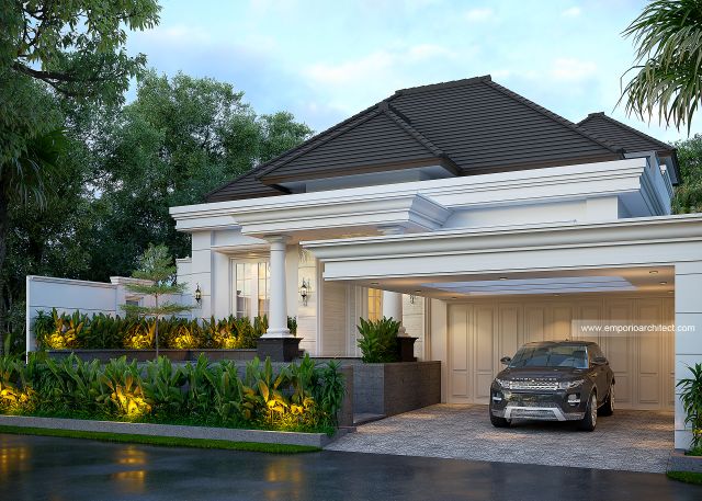 Desain Tampak Depan 3 Rumah Klasik 2 Lantai Bapak RCK di Balikpapan