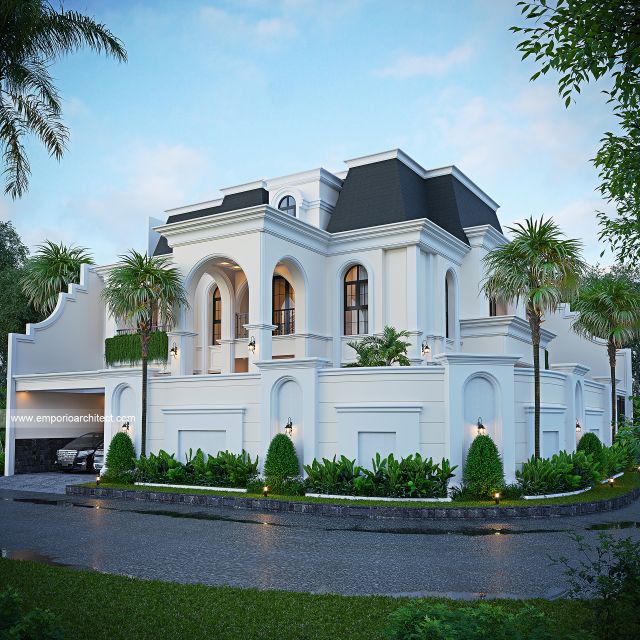 #housedesign - Mrs. D 1819 Classic Mediterranean House 2 Floors Design - Malang - Code 39601