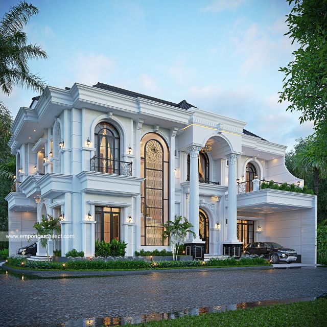 Gambar 1 Desain Rumah Mediteran Klasik 2 Lantai Bapak SSU 1807 di  Sidoarjo