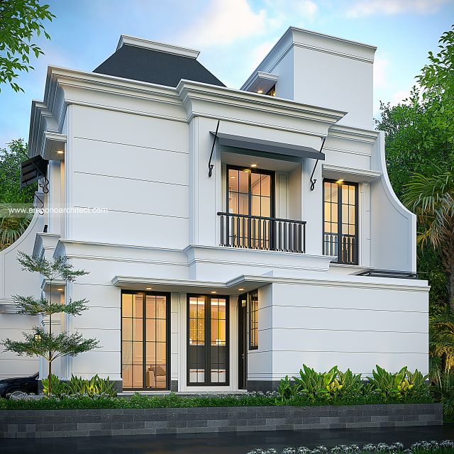 #homeexteriordesign - Mrs. MDN 1866 Mediterranean House 2 Floors Design - Cinere, Depok - Code 40833