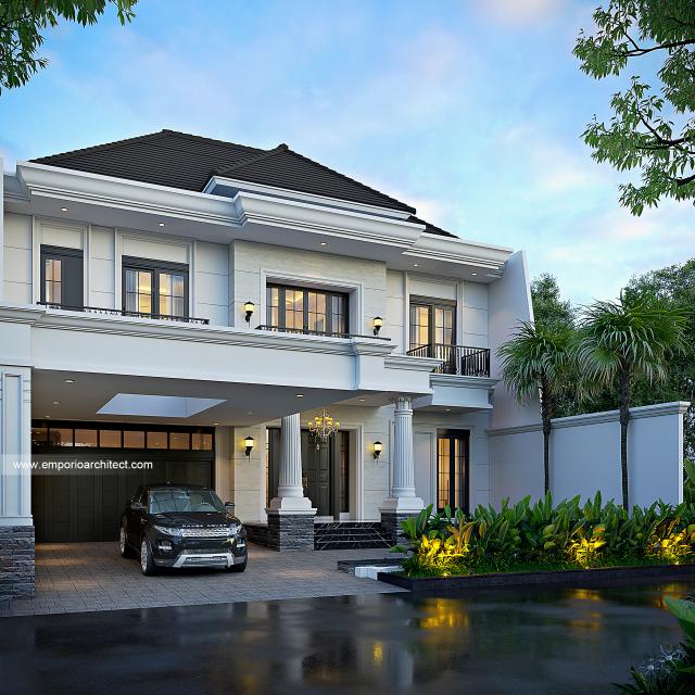 #frontfacadedesign - Mr. SNG 1769 Classic House 2 Floors Design - Surabaya - Code 38267