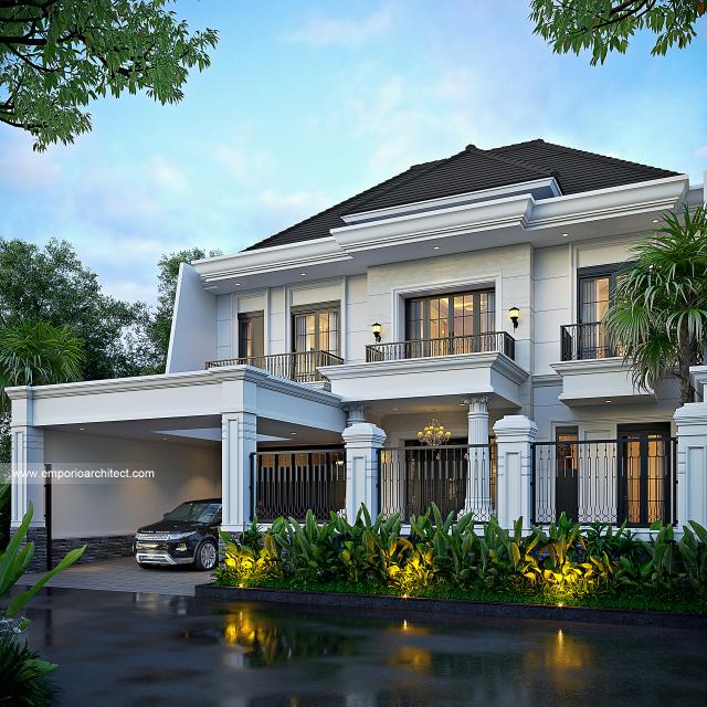 #fencedesign - Mr. SNG 1769 Classic House 2 Floors Design - Surabaya - Code 38268