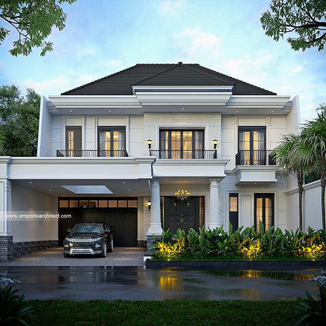 #frontfacadedesign - Mr. SNG 1769 Classic House 2 Floors Design - Surabaya - Code 38265