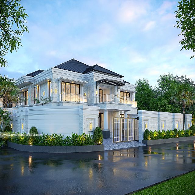 #fencedesign - Mr. HDI 1772 Classic House 2 Floors Design - Jember - Code 38382