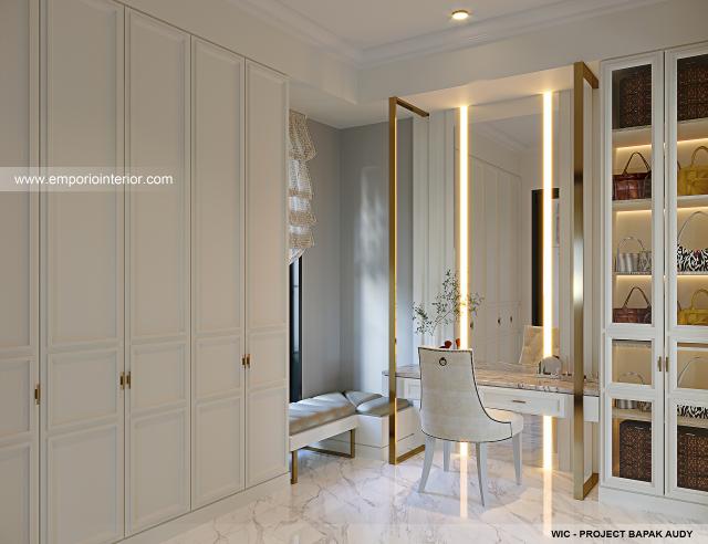 Desain Walk In Closet Rumah Klasik 2 Lantai Bapak AD di Sulawesi Utara