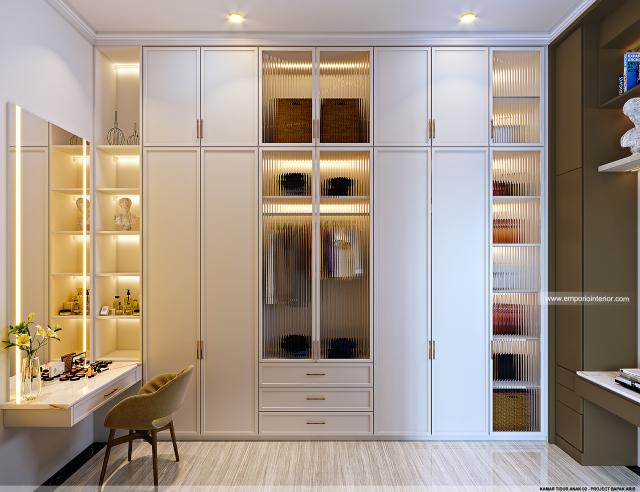 Desain Walk In Closet Kamar Tidur Anak 2 Rumah Klasik 2 Lantai Bapak ARS di Tangerang