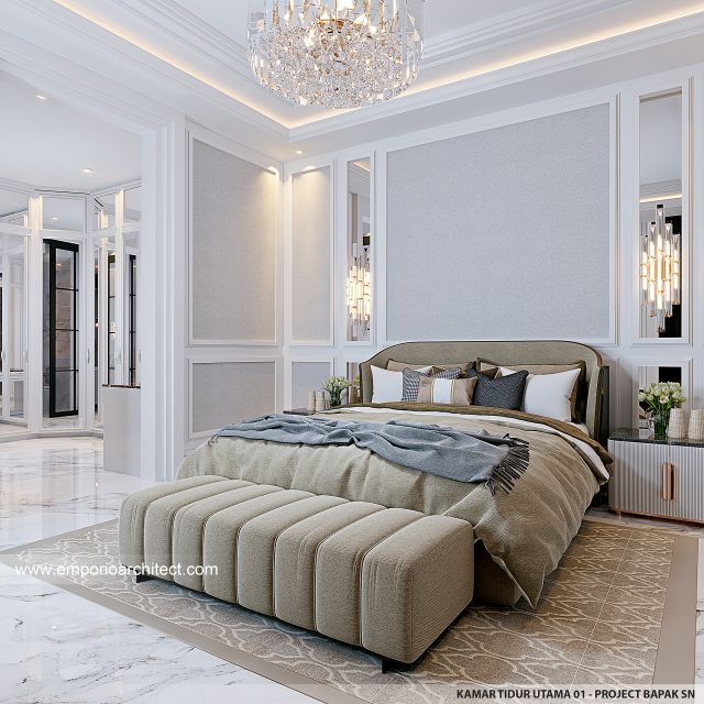 #bedroomdesign - Mr. SN 1726 Classic House 2 Floors Design - Surabaya - Code 37313