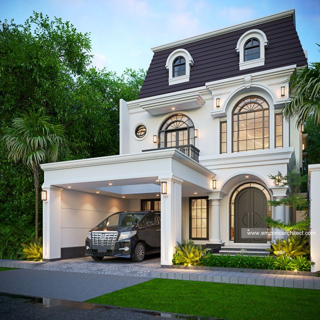 #homeexteriordesign - Mrs. JNA 1830 Mediterranean House 2 Floors Design - Bima, Nusa Tenggara Barat - Code 39834