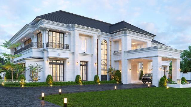 Gambar 1 Desain Rumah Klasik 2 Lantai Bapak Mubaroq di  Jambi