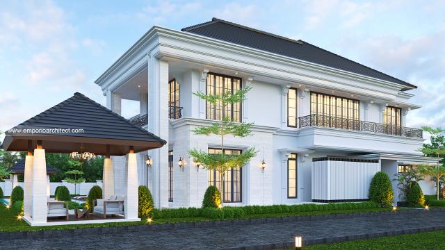 Desain Tampak Belakang 3 Rumah Klasik 2 Lantai Bapak Mubaroq di Jambi