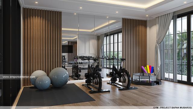 Desain Gym Area Rumah Klasik 2 Lantai Bapak Mubaroq di Jambi