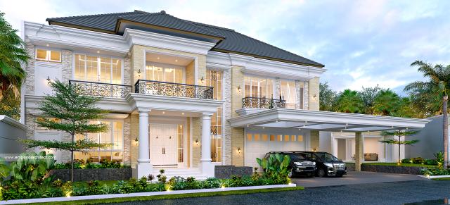 Desain Rumah Klasik 2 Lantai Bapak AF 1062 di  Bekasi