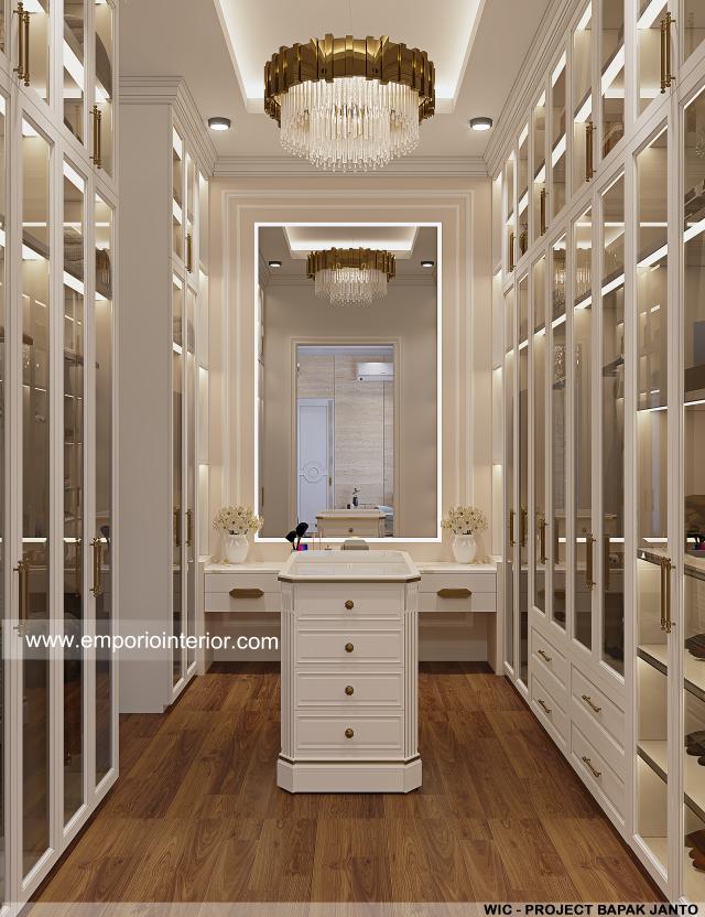 Desain Walk In Closet Rumah Klasik 2.5 Lantai Bapak JTA di Jakarta Selatan