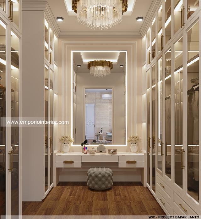 Desain Walk In Closet Rumah Klasik 2.5 Lantai Bapak JTA di Jakarta Selatan