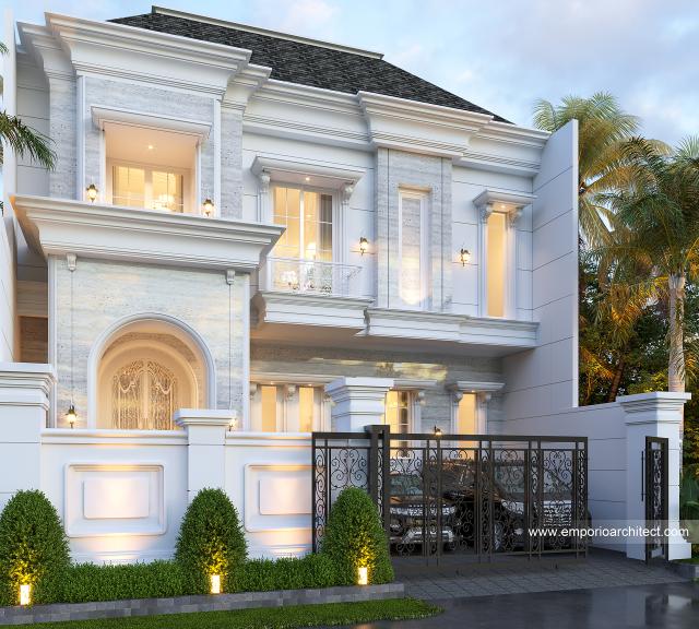 Gambar 2 Desain Rumah Klasik 2.5 Lantai Mrs. DBY 1355 di  Jakarta