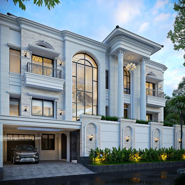 Gambar 3 Desain Rumah Klasik 3 Lantai Ibu LS 1700 di  Cibubur, Jakarta Timur