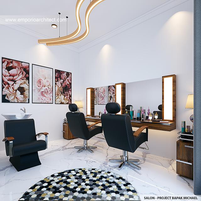 Desain Salon Rumah Klasik 3 Lantai Bapak MHL di Jakarta