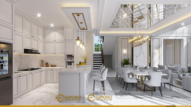 Desain Ruang Makan dan Dapur Rumah Klasik 3 Lantai Bapak FJR di Tangerang