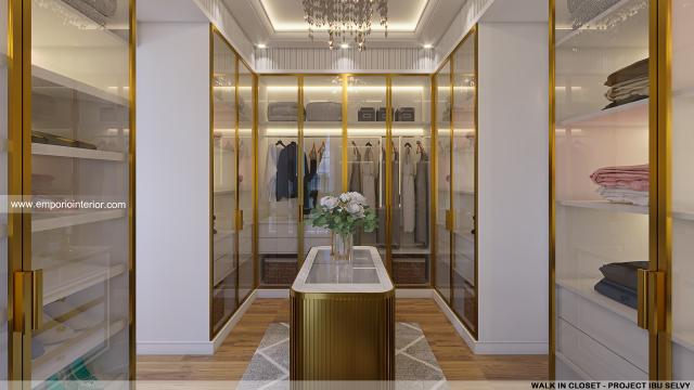 Desain Walk In Closet Rumah Klasik 3 Lantai Ibu SLV di BSD, Tangerang Selatan, Banten