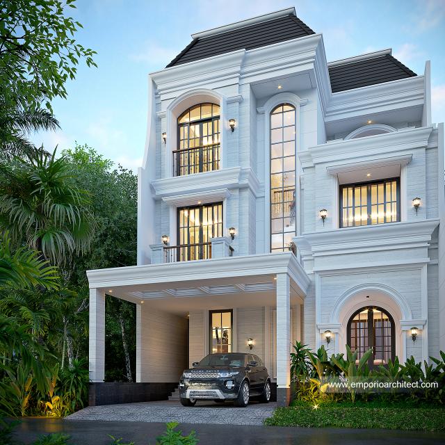 #classichomedesign - Mr. AD 1488 Type 10x15 Classic Grand Marina House 3 Floors Design - Makassar - Code 31128