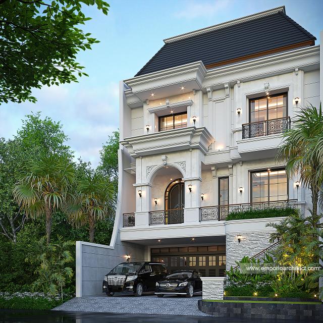 #housedesign - Mr. RBB 1640 Classic House 3 Floors Design - PIK, Jakarta Utara - Code 34092