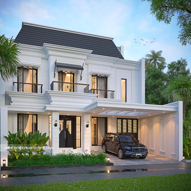 Gambar 1 Desain Rumah Klasik 3 Lantai Ibu RHM 1569 di  Pekanbaru, Riau