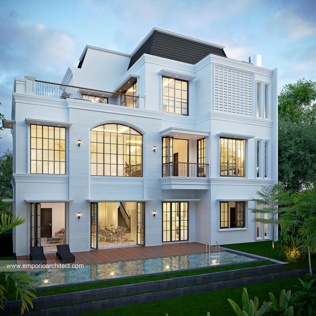 #classichomedesign - Mr. AD 1490 Type 20x25 Classic Grand Marina House 3 Floors Design - Makassar - Code 31173