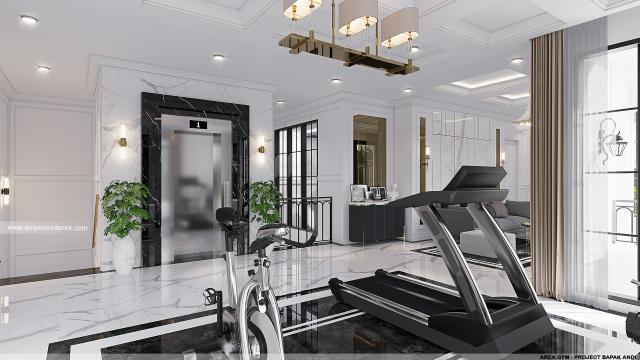 Desain Area Gym Rumah Klasik 3 Lantai Bapak Andi di Batam