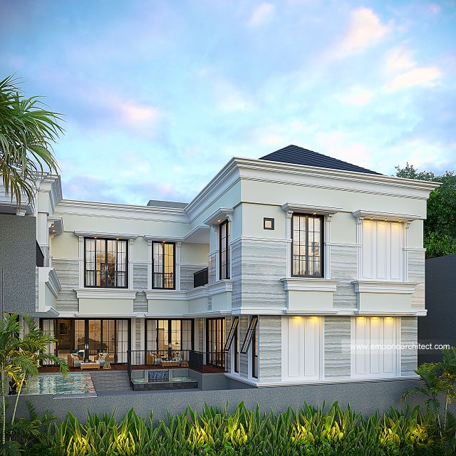 Gambar 3 Desain Rumah Mediteran Klasik 3 Lantai Bapak DNN 1750 di  Jakarta Barat