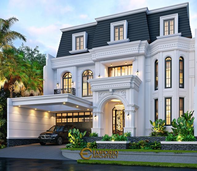 Gambar 1 Desain Rumah Klasik 3 Lantai Mrs. M di  Jakarta Barat