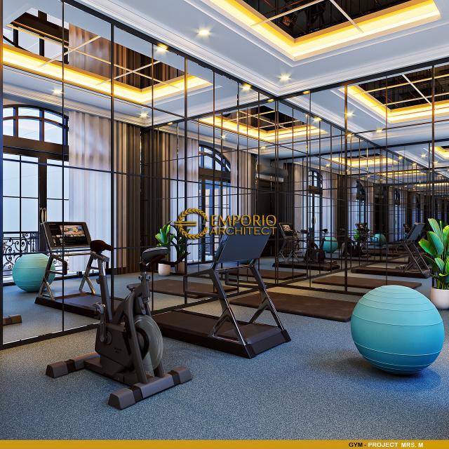 Desain Ruang Gym Rumah Klasik 3 Lantai Mrs. M di Jakarta Barat