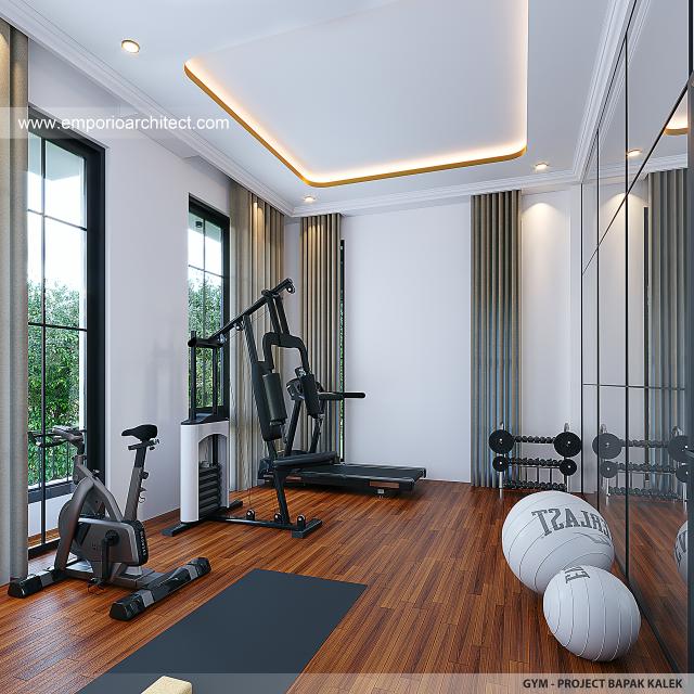 Desain Area Gym Rumah Klasik 3 Lantai Bapak KLL di Jakarta